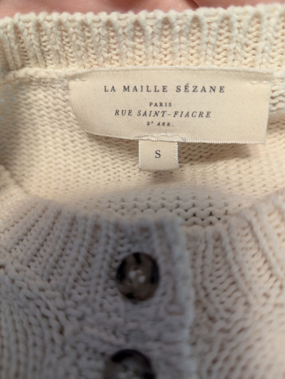 Sezane Ecru and Navy Leontine Jumper - Picture 2 of 7